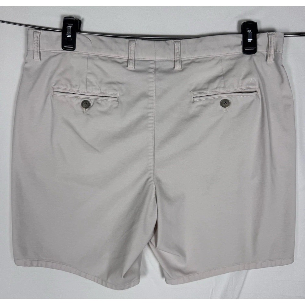 Johnnie-O Shorts Mens 38 Beige Khaki Performance Golf Casual Stretch Flat Front - Picture 3 of 6